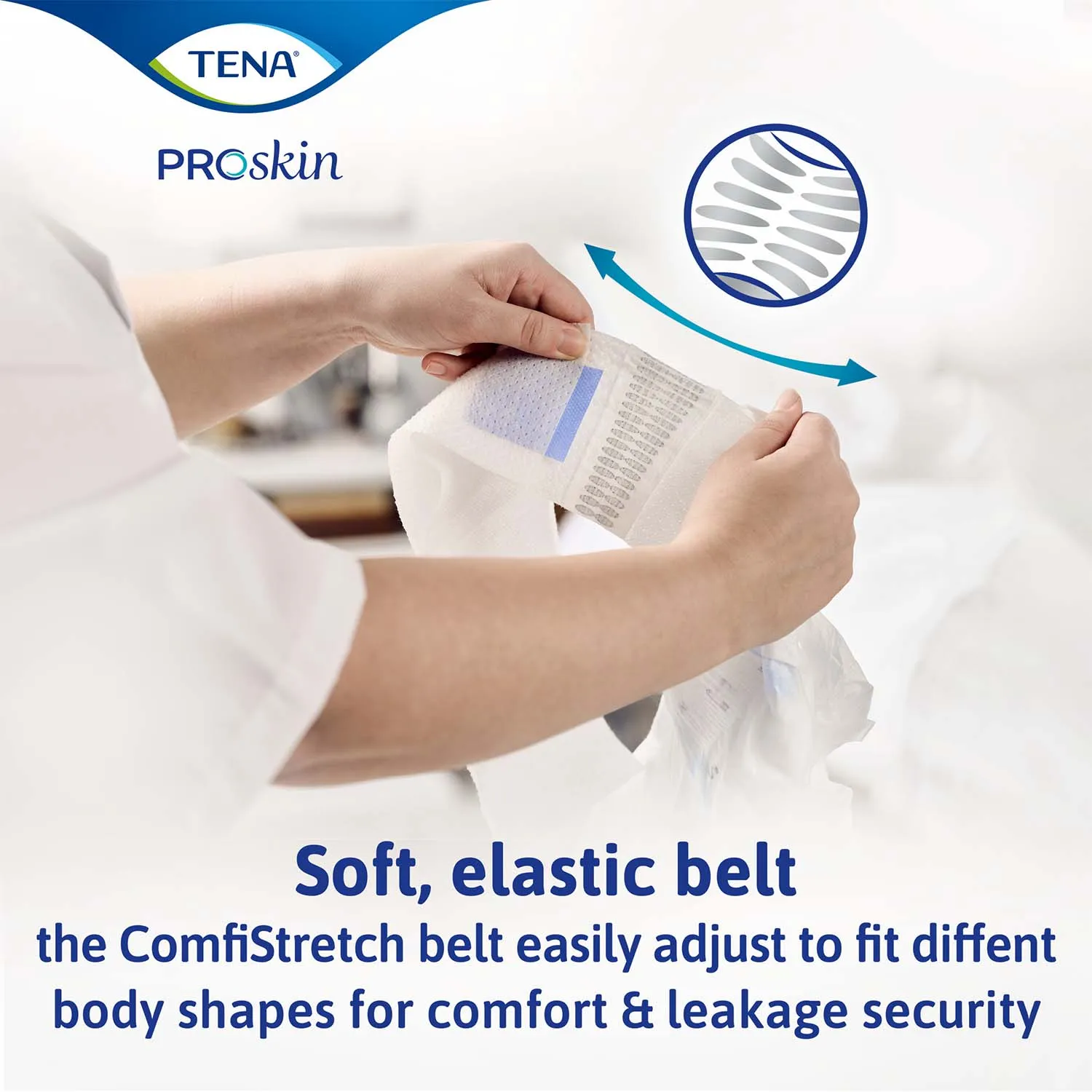 TENA ProSkin Flex Super Belted Incontinence Brief 24"- 34", Heavy Absorbency, Unisex, Small