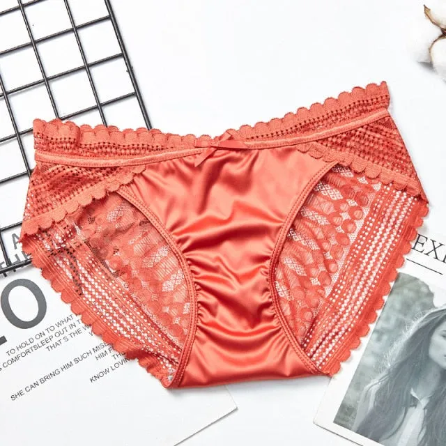 Transparent Panties Underwear Seamless Lace Briefs Comfort Woman Intimates Solid Lingerie Panty