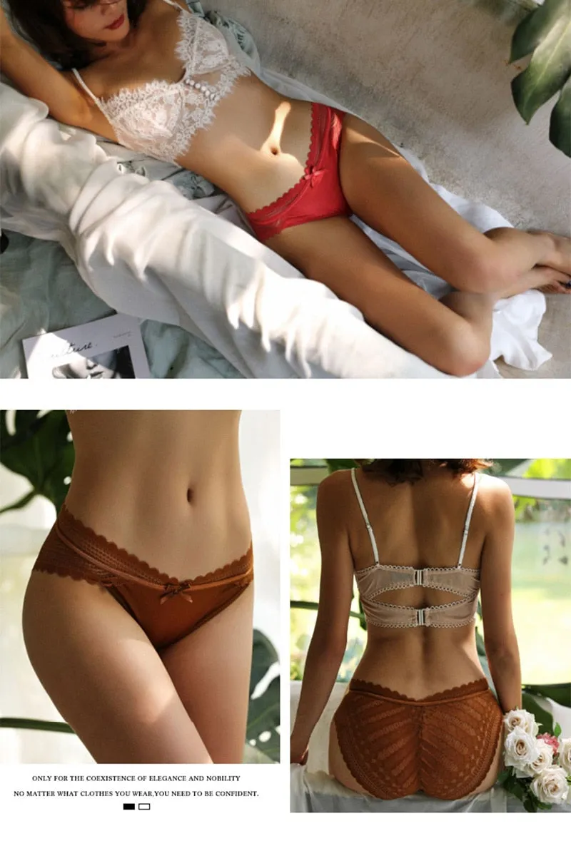 Transparent Panties Underwear Seamless Lace Briefs Comfort Woman Intimates Solid Lingerie Panty