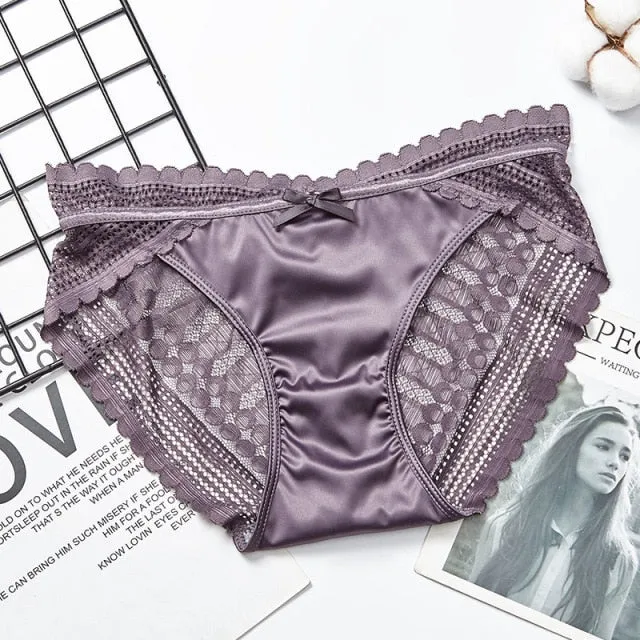 Transparent Panties Underwear Seamless Lace Briefs Comfort Woman Intimates Solid Lingerie Panty