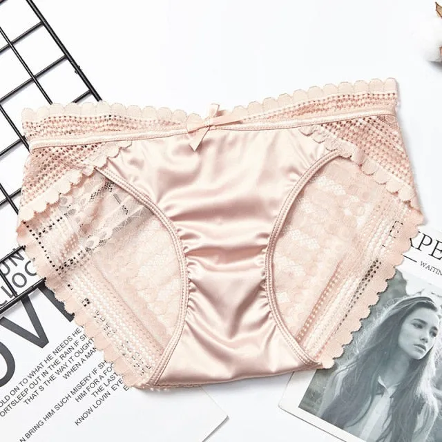 Transparent Panties Underwear Seamless Lace Briefs Comfort Woman Intimates Solid Lingerie Panty