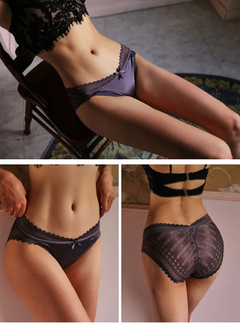 Transparent Panties Underwear Seamless Lace Briefs Comfort Woman Intimates Solid Lingerie Panty