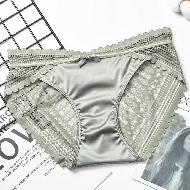 Transparent Panties Underwear Seamless Lace Briefs Comfort Woman Intimates Solid Lingerie Panty