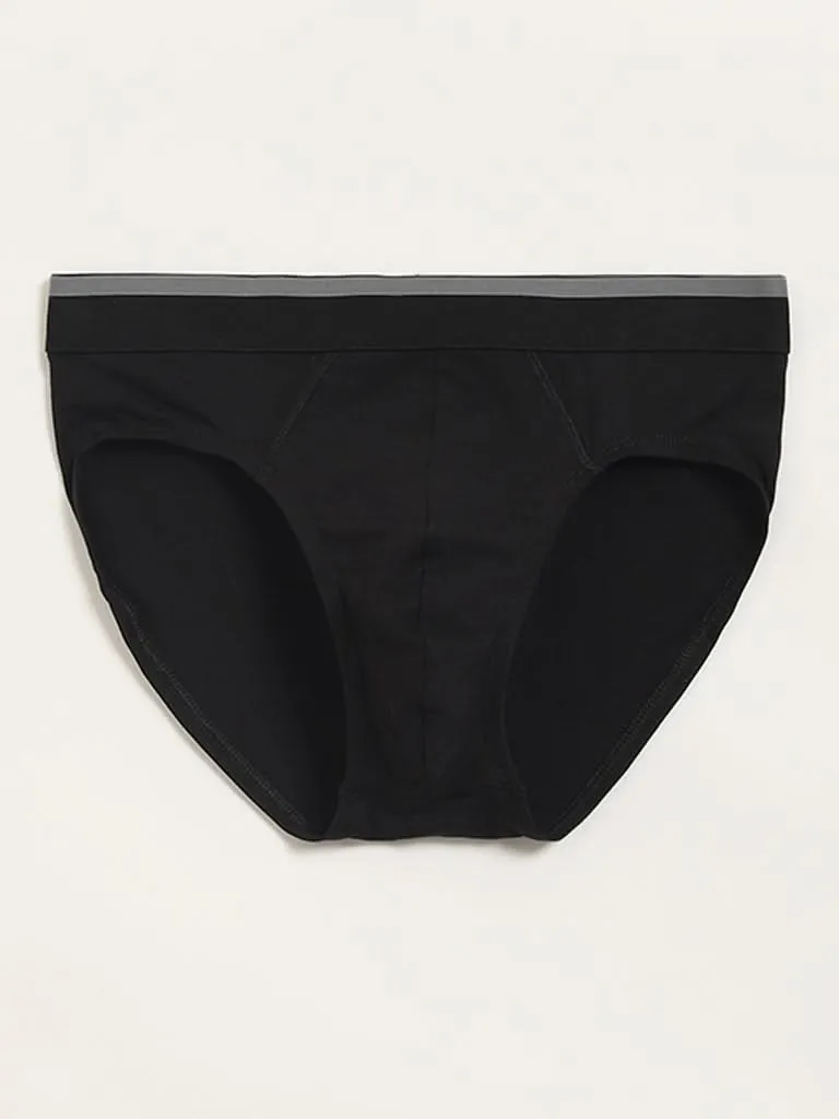 WES Lounge Black Cotton Blend Assorted Briefs - Pack of 3