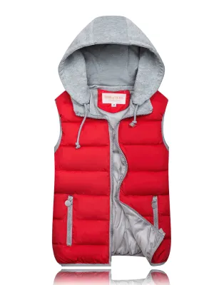 Women's Loose Slim Vest with Hood / Female Zipper Thick Warm Vest - SF0071