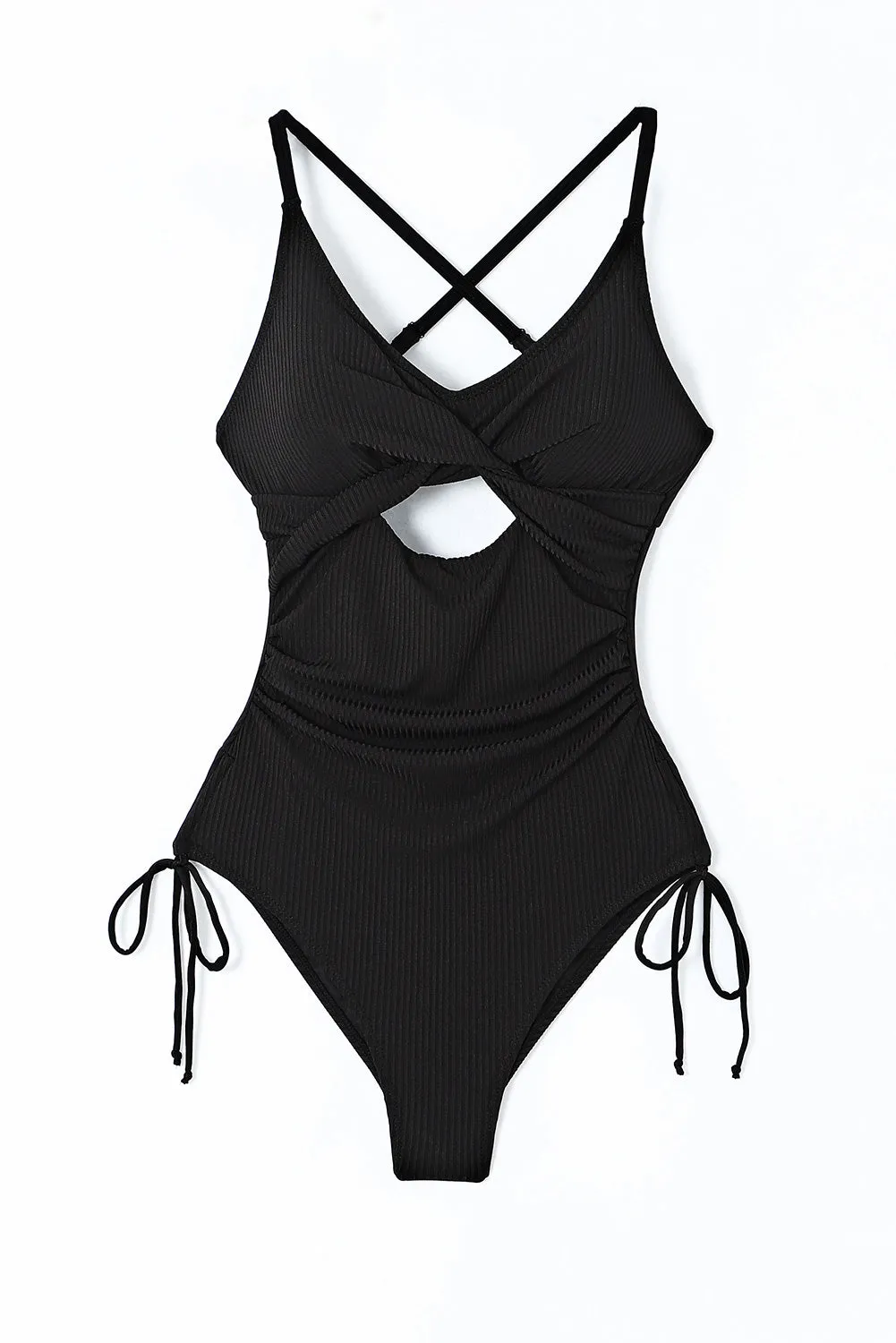 Women's Ribbed One Piece Swimsuit Tummy Control High Cut Bathing Suit